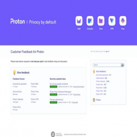 Скриншот главной страницы сайта protonmail.uservoice.com