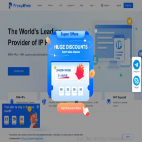 Скриншот главной страницы сайта proxy4free.com