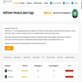 Скриншот главной страницы сайта proxybox.ru