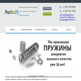 Скриншот главной страницы сайта pruzhina73.ru