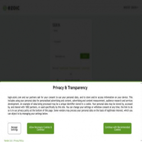 Скриншот главной страницы сайта pubdash.ezoic.com