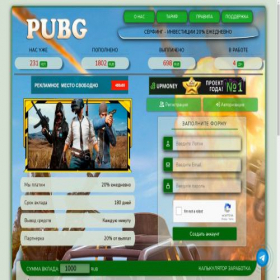 Скриншот главной страницы сайта pubgi.ru