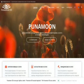 Скриншот главной страницы сайта punamoon.ee