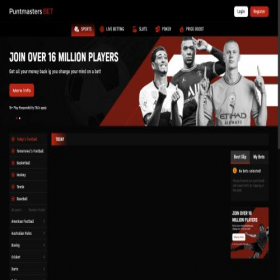Скриншот главной страницы сайта puntmasters.com