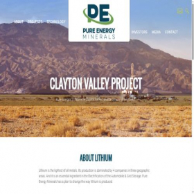 Скриншот главной страницы сайта pureenergyminerals.com