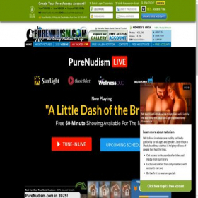 Скриншот главной страницы сайта purenudism.com