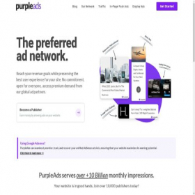 Скриншот главной страницы сайта purpleads.io