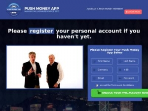 Скриншот главной страницы сайта pushmoneymemberaccess.com