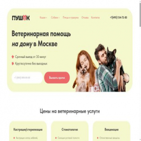 Скриншот главной страницы сайта pushok-vet.ru