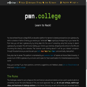 Скриншот главной страницы сайта pwn.college