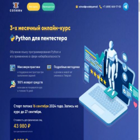 Скриншот главной страницы сайта python-eh.codeby.school