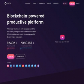 Скриншот главной страницы сайта qchain.ai