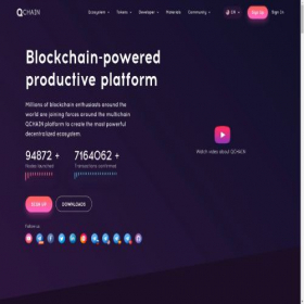 Скриншот главной страницы сайта qchain.space