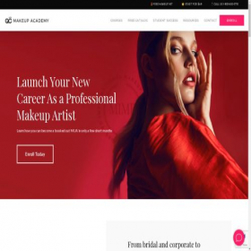 Скриншот главной страницы сайта qcmakeupacademy.com
