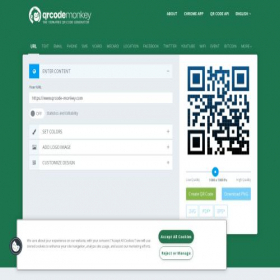 Скриншот главной страницы сайта qrcode-monkey.com