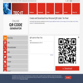 Скриншот главной страницы сайта qrcode.tec-it.com