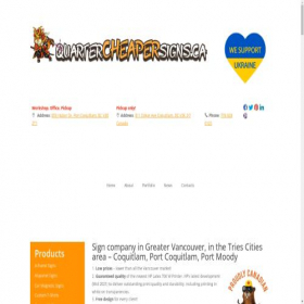 Скриншот главной страницы сайта quartercheapersigns.ca