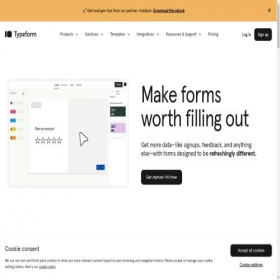 Скриншот главной страницы сайта quiz.typeform.com