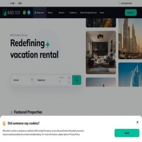 Скриншот главной страницы сайта radholidayhomes.ae