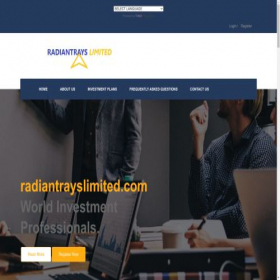 Скриншот главной страницы сайта radiantrayslimited.com