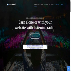 Скриншот главной страницы сайта radioearn.com