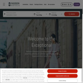 Скриншот главной страницы сайта radissoncollection.com