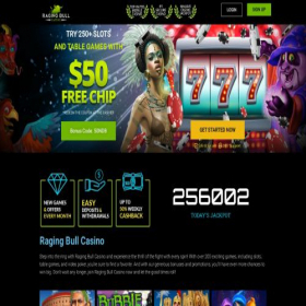 Скриншот главной страницы сайта ragingbull.casino