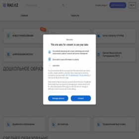 Скриншот главной страницы сайта rao.kz
