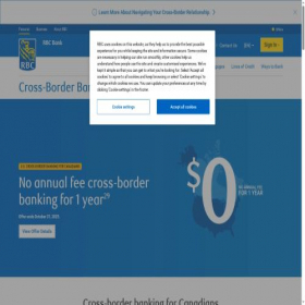 Скриншот главной страницы сайта rbcbank.com