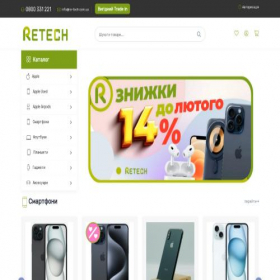 Скриншот главной страницы сайта re-tech.com.ua