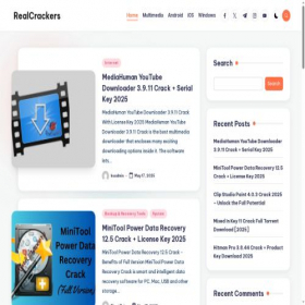 Скриншот главной страницы сайта realcrackers.com