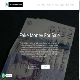 Скриншот главной страницы сайта realfakemoney.com