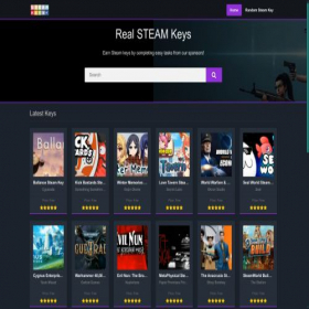 Скриншот главной страницы сайта realsteamkeys.com