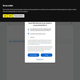 Скриншот главной страницы сайта receivesmsonline.net