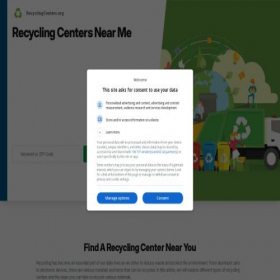 Скриншот главной страницы сайта recyclingcenters.org