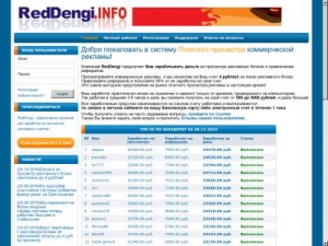 Скриншот главной страницы сайта reddengi.info
