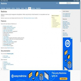 Скриншот главной страницы сайта redmine.org