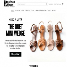 Скриншот главной страницы сайта refinedshoes.com