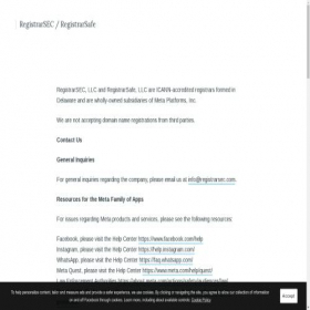 Скриншот главной страницы сайта registrarsafe.com