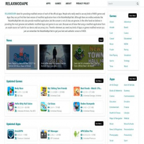 Скриншот главной страницы сайта relaxmodapk.net