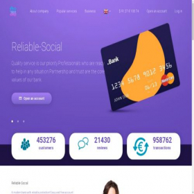 Скриншот главной страницы сайта reliable-social.online