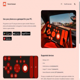 Скриншот главной страницы сайта remotegamepad.com