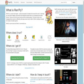 Скриншот главной страницы сайта renpy.org