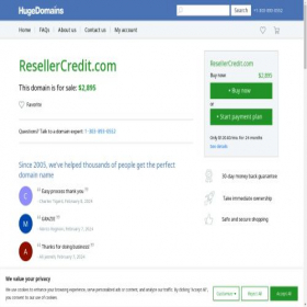 Скриншот главной страницы сайта resellercredit.com