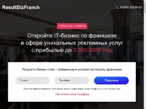 Скриншот главной страницы сайта result-biz-franch.xyz