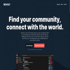 Скриншот главной страницы сайта revolt.chat