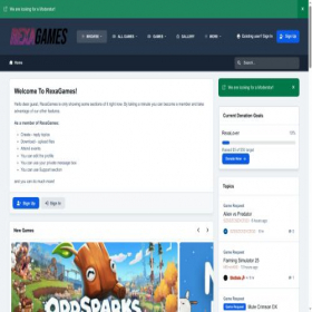Скриншот главной страницы сайта rexagames.com