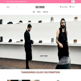 Скриншот главной страницы сайта rickowensshoe.com