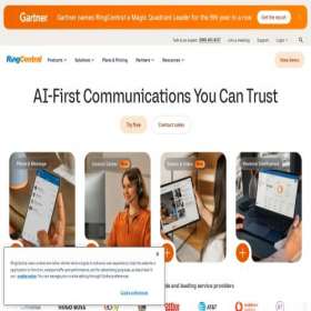Скриншот главной страницы сайта ringcentral.com