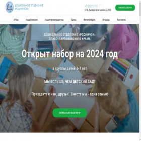 Скриншот главной страницы сайта rodnichok-kids.ru